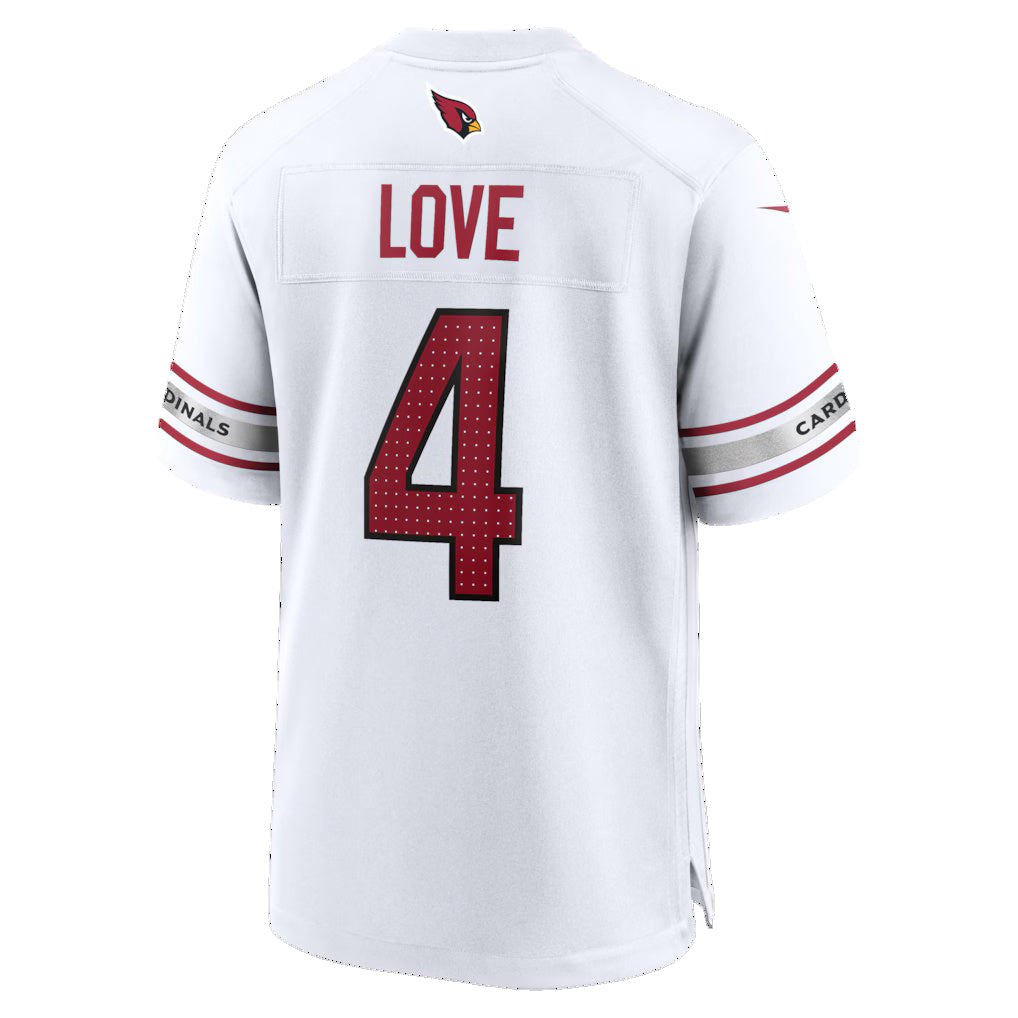 A.Cardinals #4 Jeremiyah Love White HeidiMiller Game Player Jersey