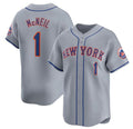 New York Mets #1 Jeff McNeil 2024 Gray HeidiMiller Away Limited Stitched Jersey