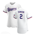 Texas Rangers #2 Marcus Semien White HeidiMiller Stitched Flex Base Jersey