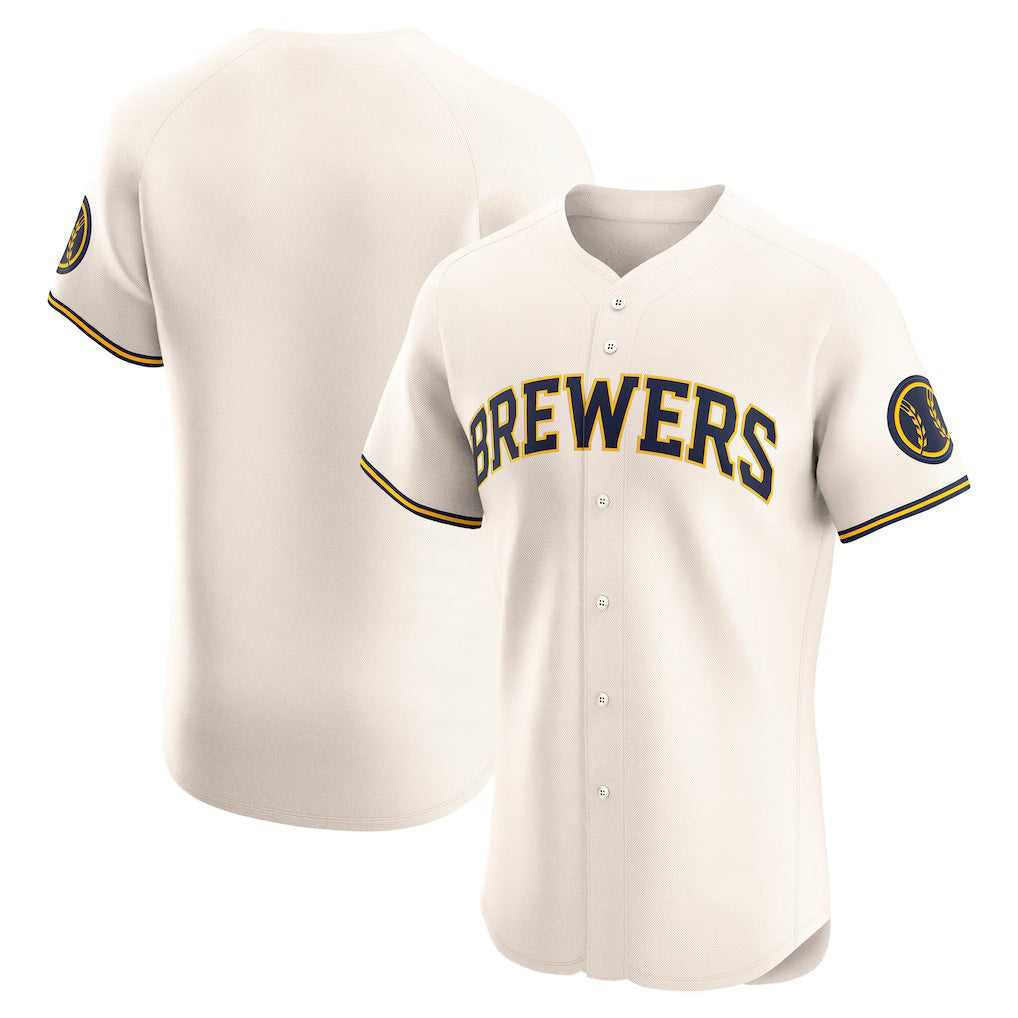 Milwaukee Brewers Cream HeidiMiller Home Elite Jersey