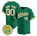 Custom Oakland Athletics Active Player Green HeidiMiller Rickey Henderson Patch Vapor Premier Limited Stitched Jersey