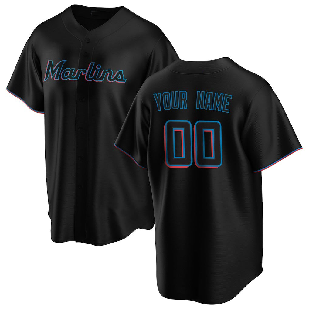 Custom Miami Marlins Black HeidiMiller Alternate Replica Jersey