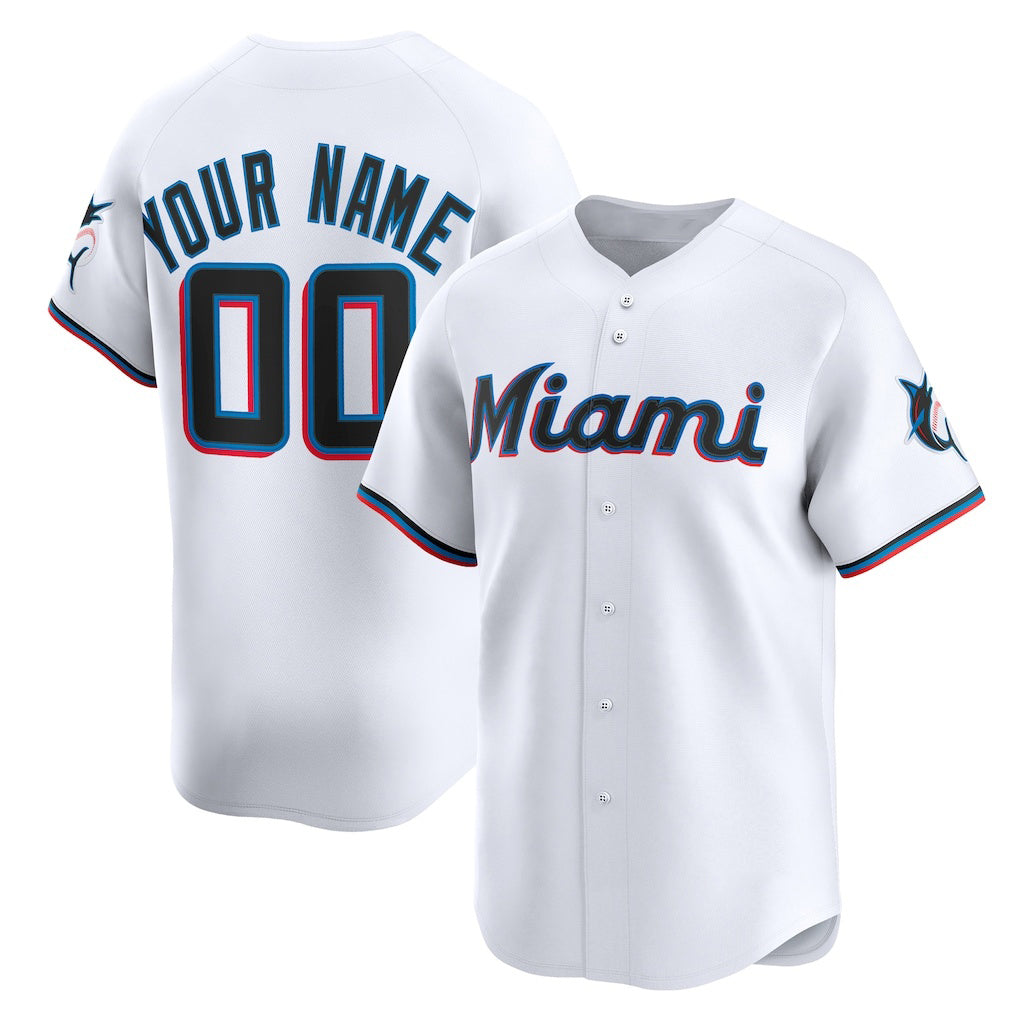 Custom Miami Marlins White HeidiMiller Home Limited Jersey