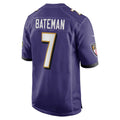 B.Ravens #7 Rashod Bateman Purple HeidiMiller Game Player Jersey