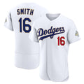 Los Angeles Dodgers #16 Will Smith White HeidiMiller 2026 Gold Collection Authentic Jersey