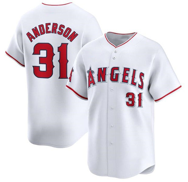 Los Angeles Angels #31 Tyler Anderson White HeidiMiller Home Limited Stitched Jersey