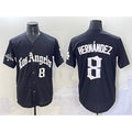 Los Angeles Dodgers #8 Enrique Hern¨¢ndez Black HeidiMiller Mexico 2025 LA Gothic Style With 2024 World Series Champions Patch Vapor Premier Limited Stitched Jersey