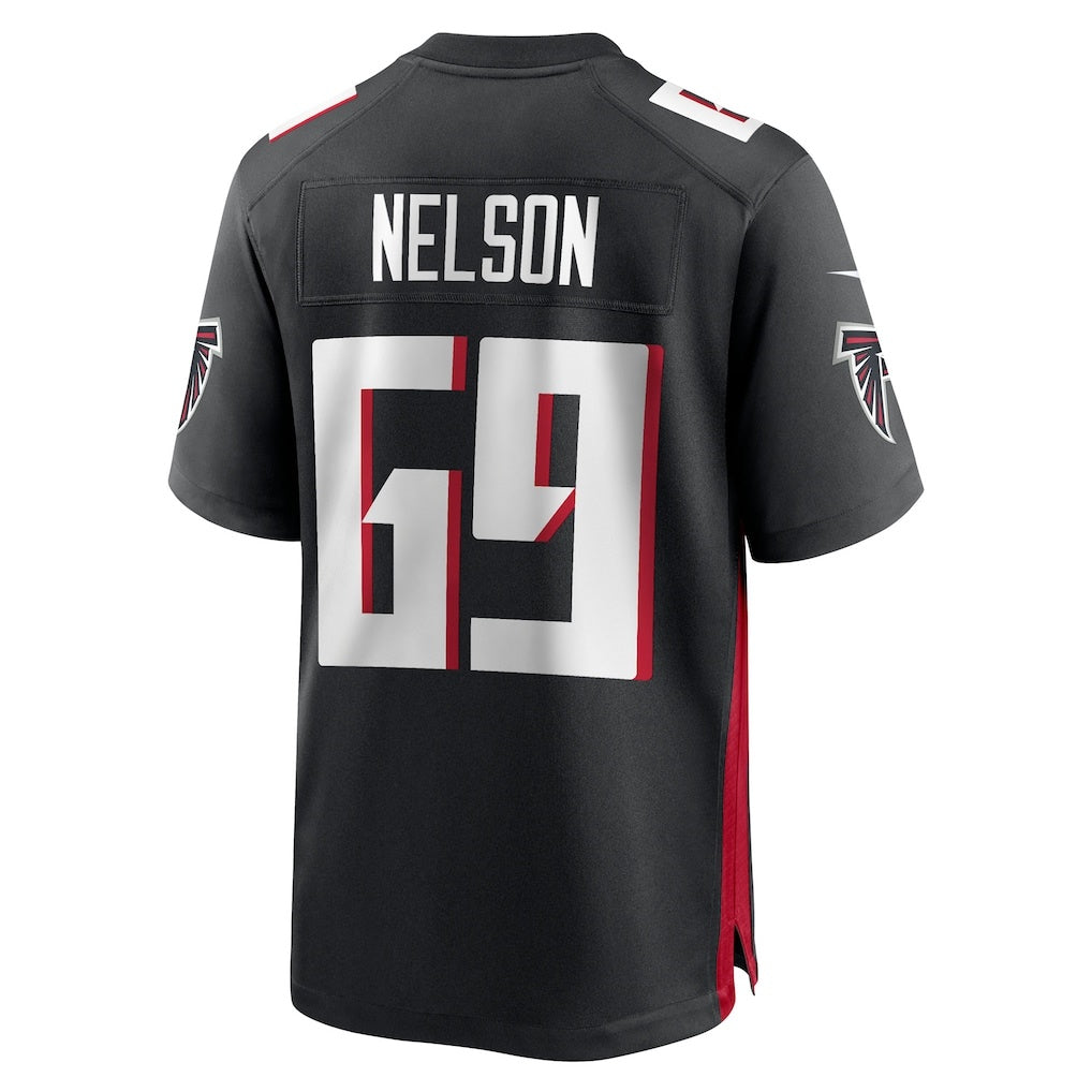 A.Falcons #69 Jack Nelson Black HeidiMiller Team Game Jersey
