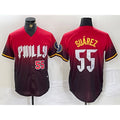 Philadelphia Phillies #55 Ranger Suarez Red HeidiMiller 2024 City Player Number Cool Base Jerseys