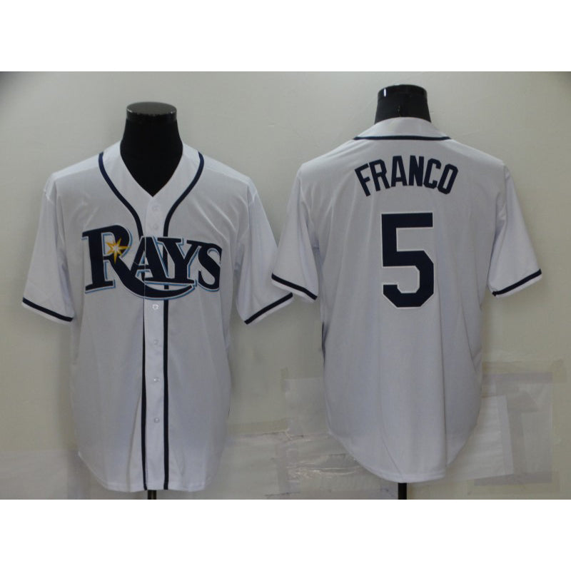 Tampa Bay Rays #5 Wander Franco White HeidiMiller Stitched Cool Base Jersey