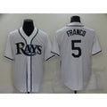 Tampa Bay Rays #5 Wander Franco White HeidiMiller Stitched Cool Base Jersey