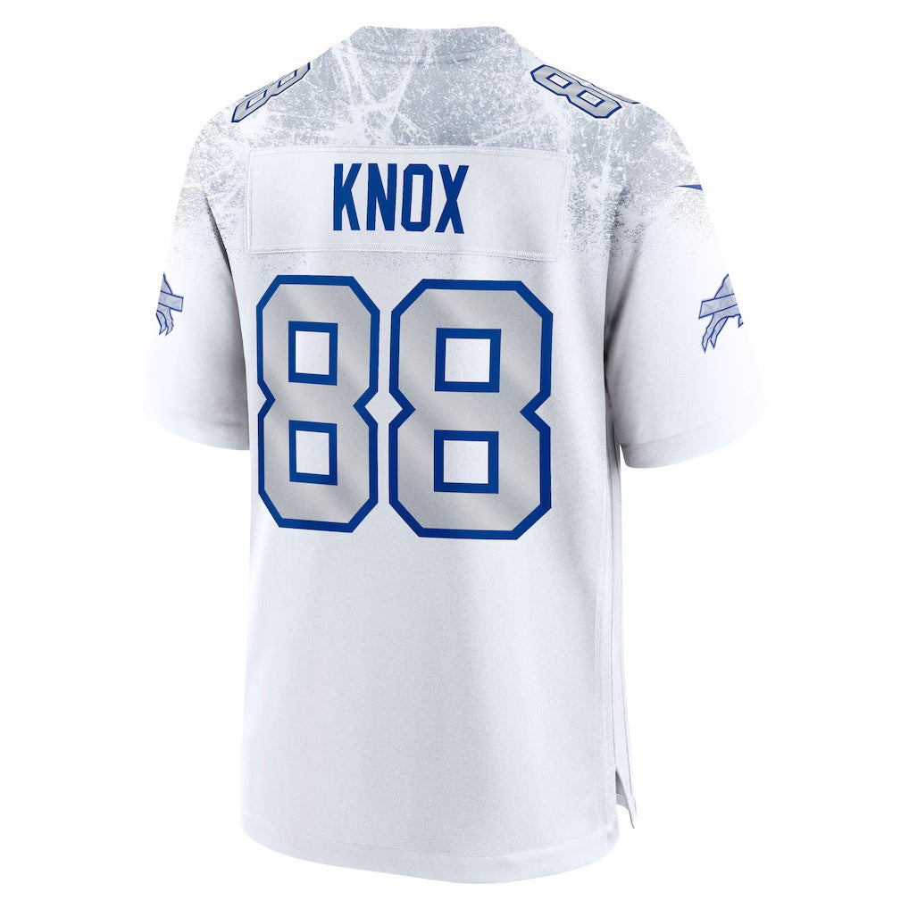 B.Bills #88 Dawson Knox White HeidiMiller 2025 Rivalries Collection Game Jersey