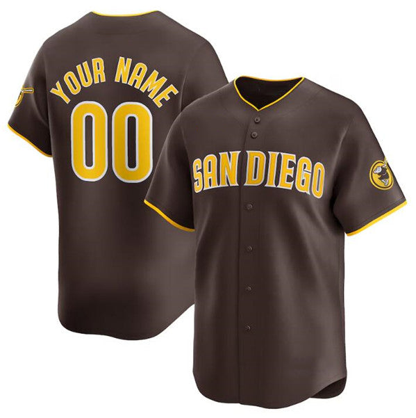 Custom San Diego Padres Brown HeidiMiller 2024 Away Limited Stitched Jersey