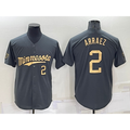 Minnesota Twins #2 Luis Arraez Number Charcoal HeidiMiller 2022 All-Star Cool Base Stitched Jersey