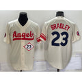 Los Angeles Angels #23 Archie Bradley Number Cream HeidiMiller 2022 City Connect Cool Base Stitched Jersey
