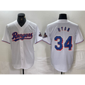 Texas Rangers #34 Nolan Ryan White HeidiMiller 2024 Gold Collection Limited Cool Base Jersey