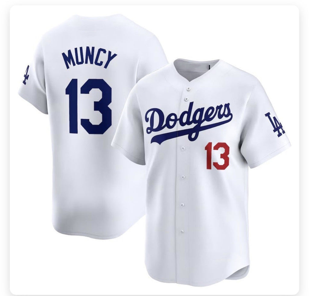 Los Angeles Dodgers #13 Max Muncy White HeidiMiller Stitched Cool Base Jersey
