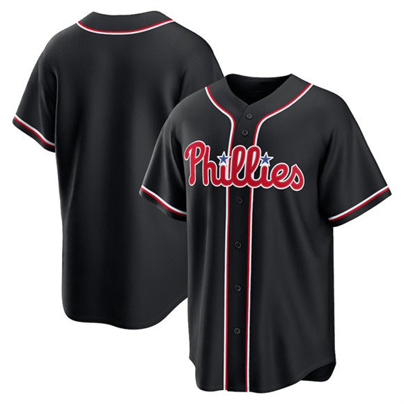 Philadelphia Phillies Blank Fashion Black HeidiMiller Out Stitched Jersey