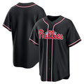 Philadelphia Phillies Blank Fashion Black HeidiMiller Out Stitched Jersey