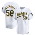 Oakland Athletics #58 Paul Blackburn White HeidiMiller Home Limited Stitched Jersey