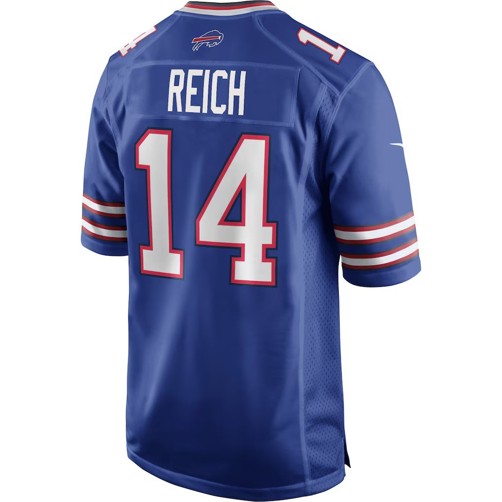 B.Bills #14 Frank Reich Royal HeidiMiller Game Retired Player Jersey