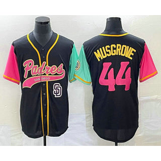 San Diego Padres #44 Joe Musgrove Black HeidiMiller NEW 2023 City Connect Cool Base Stitched Jersey 2