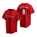 Philadelphia Phillies #8 Nick Castellanos Red HeidiMiller Cool Base Stitched Jersey
