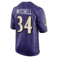 B.Ravens #34 Keaton Mitchell Purple HeidiMiller Game Jersey