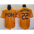 Pittsburgh Pirates #22 Andrew McCutchen Gold HeidiMiller 2023 City Connect Stitched Jersey 2