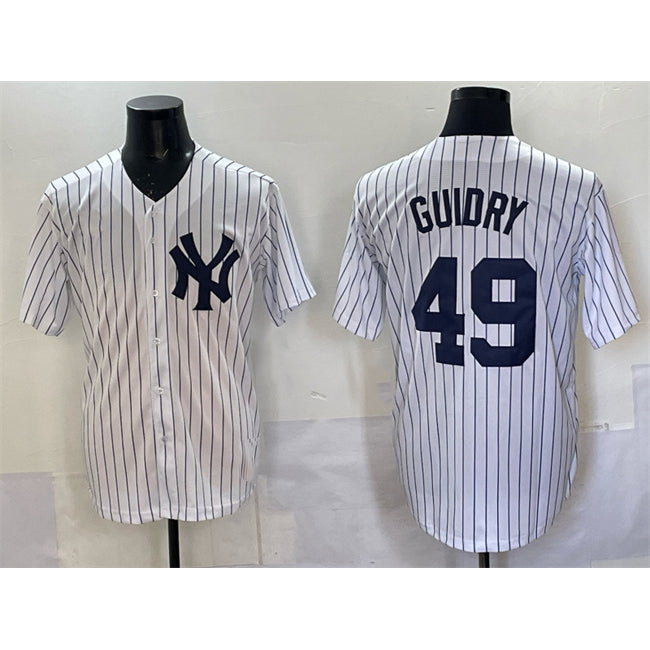 New York Yankees #49 Ron Guidry White HeidiMiller Cool Base Stitched Jersey