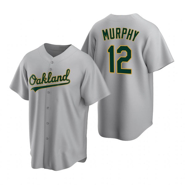 Oakland Athletics #12 Sean Murphy Grey HeidiMiller Cool Base Stitched Jersey