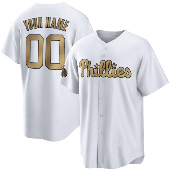 Custom Philadelphia Phillies Active Player White HeidiMiller 2022 All-Star Cool Base Stitched Jersey