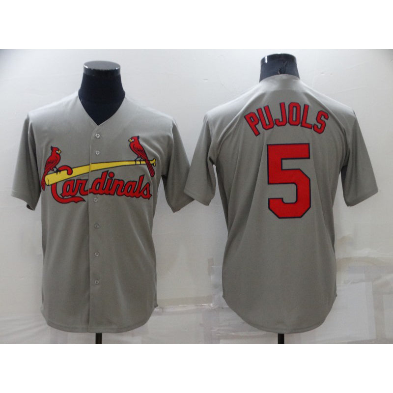 St. Louis Cardinals #5 Albert Pujols Grey HeidiMiller Stitched Cool Base Jersey