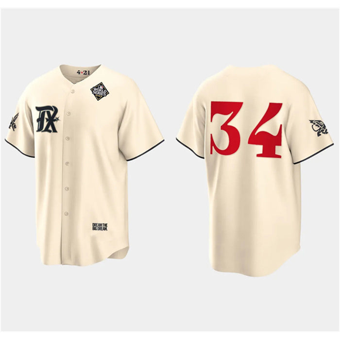 Texas Rangers #34 Nolan Ryan Cream HeidiMiller 2023 World Series City Connect Stitched Jersey
