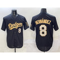 Los Angeles Dodgers #8 Enrique Hernandez Black Gold HeidiMiller Limited Stitched Jersey