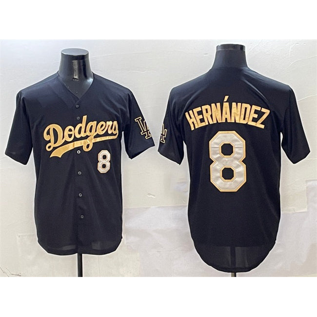 Los Angeles Dodgers #8 Enrique Hernandez Black Gold HeidiMiller Limited Stitched Jersey