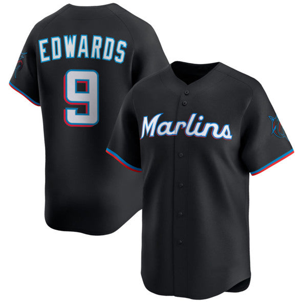 Miami Marlins #9 Xavier Edwards Black HeidiMiller 2024 Alternate Limited Stitched Jersey