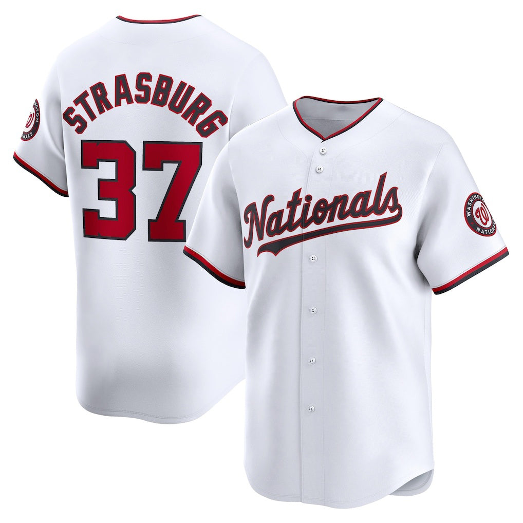 Washington Nationals #37 Stephen Strasburg White HeidiMiller Home Limited Player Jersey