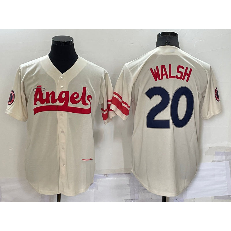 Los Angeles Angels #20 Jared Walsh Cream HeidiMiller 2022 City Connect Cool Base Stitched Jersey