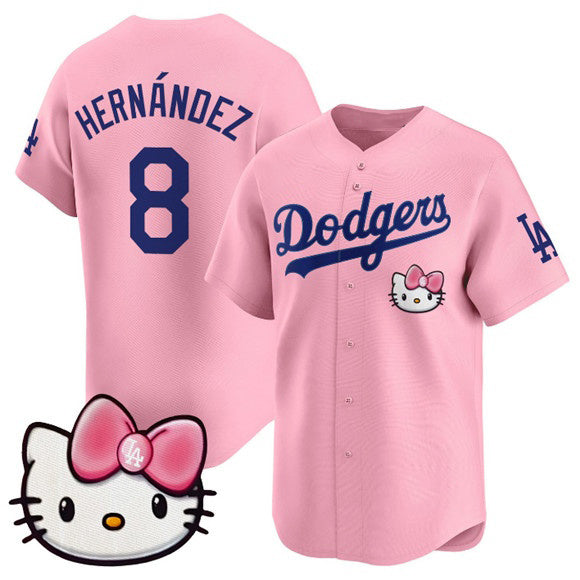 Los Angeles Dodgers #8 Enrique Hernandez Pink HeidiMiller 2025 Hello Kitty Vapor Limited Stitched Jersey