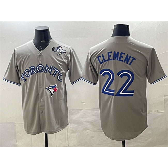 Toronto Blue Jays #22 Ernie Clement Grey HeidiMiller 2025 World Series Cool Base Stitched Jersey