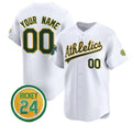 Custom Oakland Athletics Active Player White HeidiMiller Rickey Henderson Patch Vapor Premier Limited Stitched Jersey