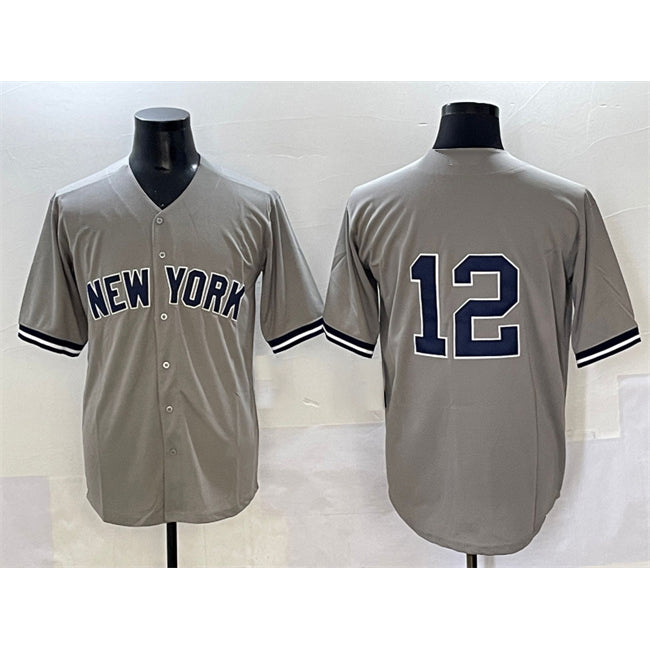 New York Yankees #12 Trent Grisham Grey HeidiMiller Cool Base Stitched Jersey