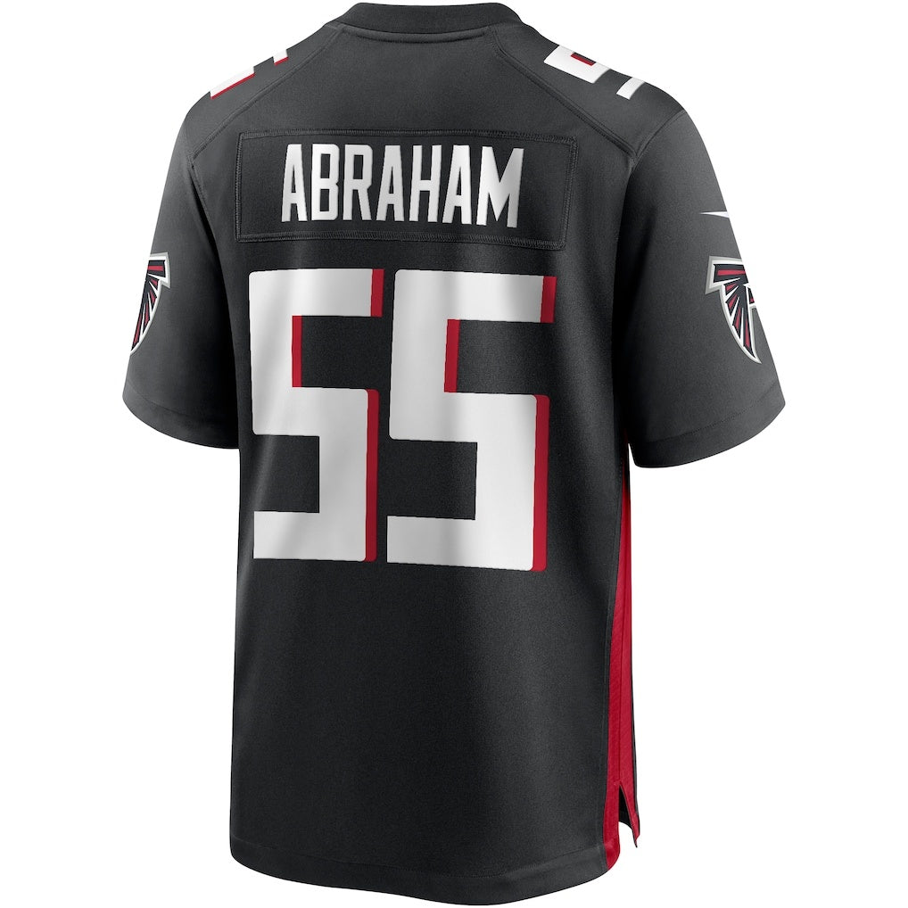 A.Falcons #55 John Abraham Black HeidiMiller Game Retired Player Jersey