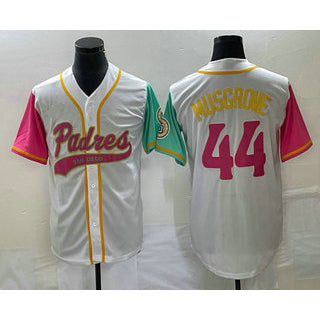San Diego Padres #44 Joe Musgrove White HeidiMiller NEW 2023 City Connect Cool Base Stitched Jersey 2