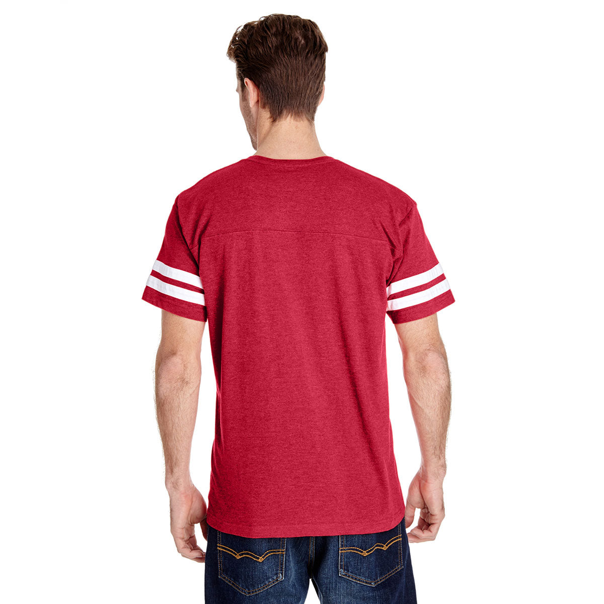 Men's Vintage Red/Blended White Football Fine Jersey T-Shirt