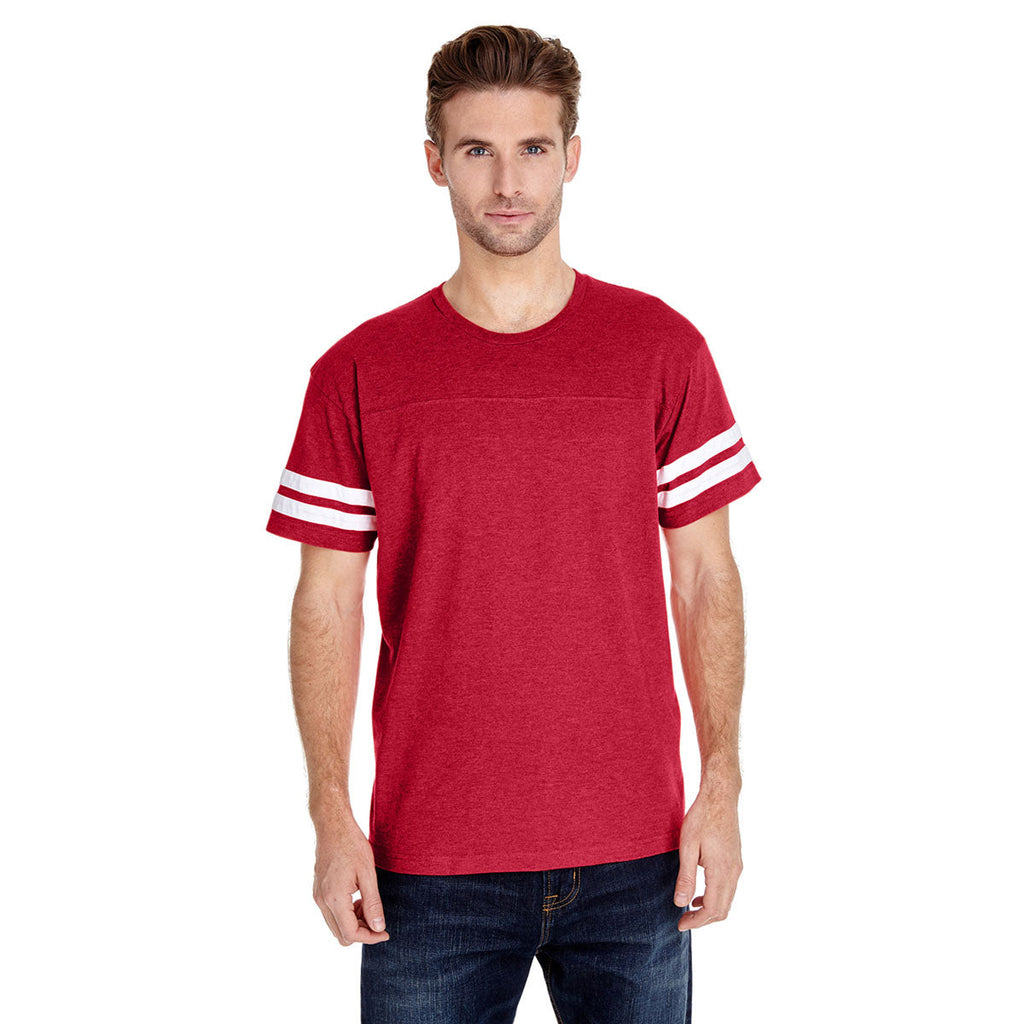 Men's Vintage Red/Blended White Football Fine Jersey T-Shirt