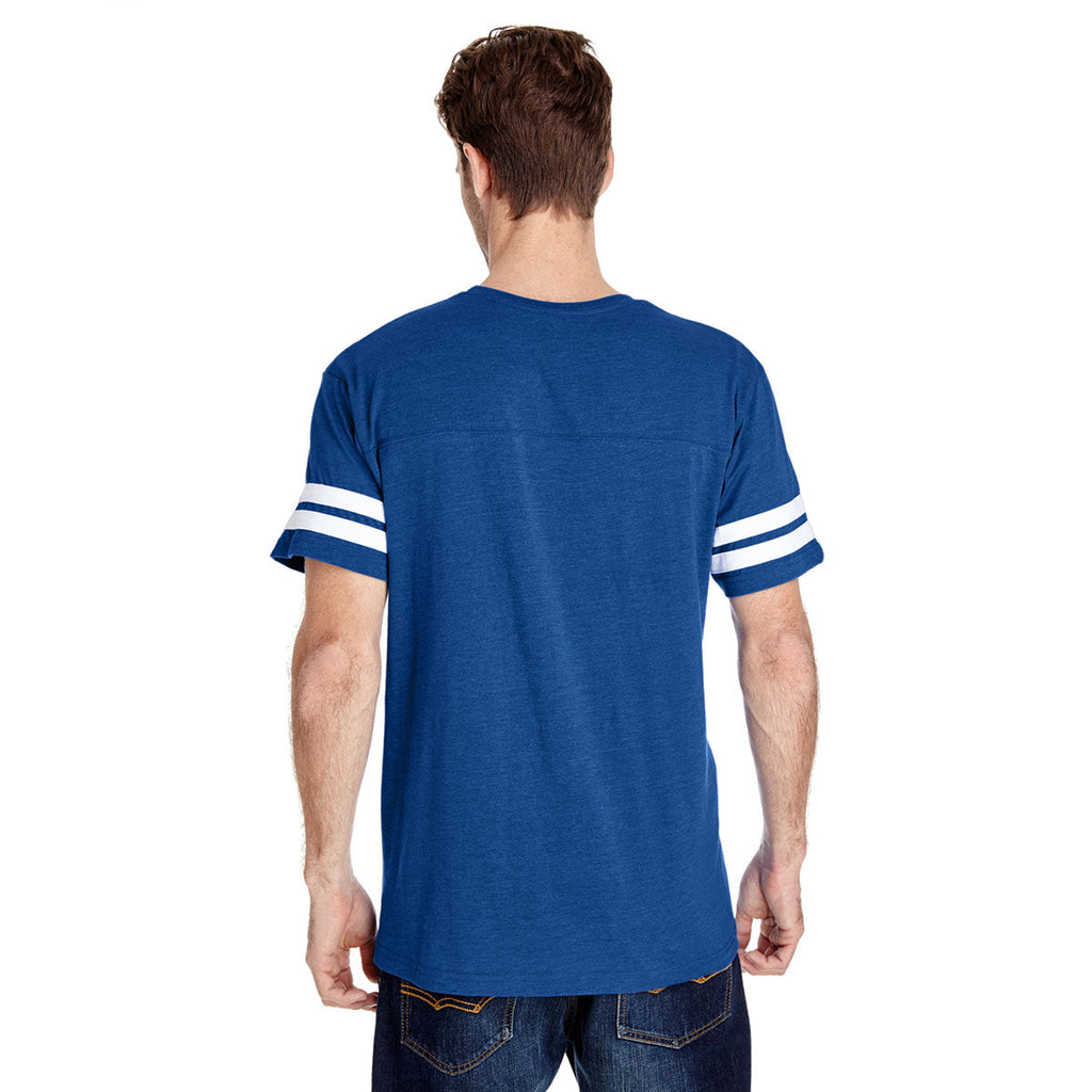 Men's Vintage Royal/Blended White Football Fine Jersey T-Shirt