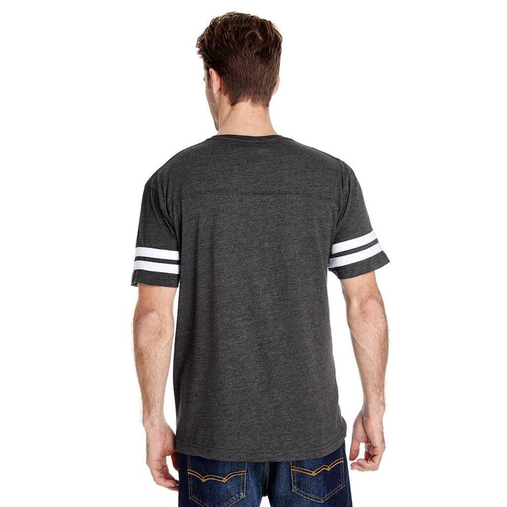 Men's Vintage Smoke/Blended White Football Fine Jersey T-Shirt