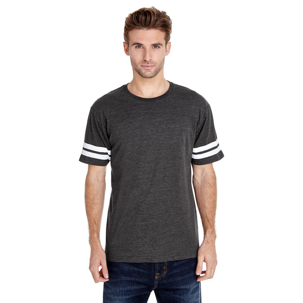 Men's Vintage Smoke/Blended White Football Fine Jersey T-Shirt
